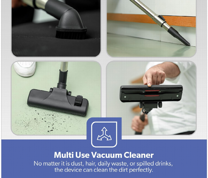 Geepas Gvc19018 2300W Vacuum Cleaner With 21L Dust Bag Capacity And Anti Rust Metallic Body - Zoom Image 6