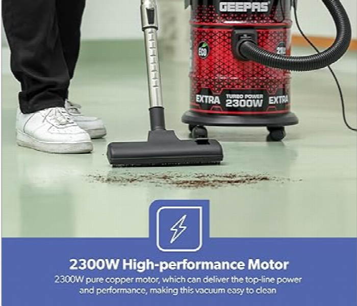 Geepas Gvc19018 2300W Vacuum Cleaner With 21L Dust Bag Capacity And Anti Rust Metallic Body - Zoom Image 5