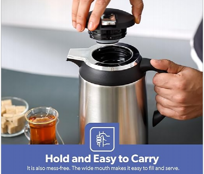 Geepas Gvf27023 1.3L Stainless Steel Vacuum Flask For 24 Hours Suitable And Comfortable To Hold And Carry - Zoom Image 4