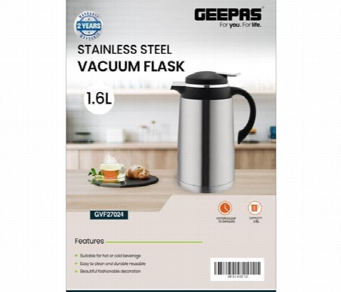 Geepas Gvf27024 1.6L Stainless Steel Vacuum Flask For  24 Hours Suitable For Indoor And Outdoor Use - Zoom Image 4