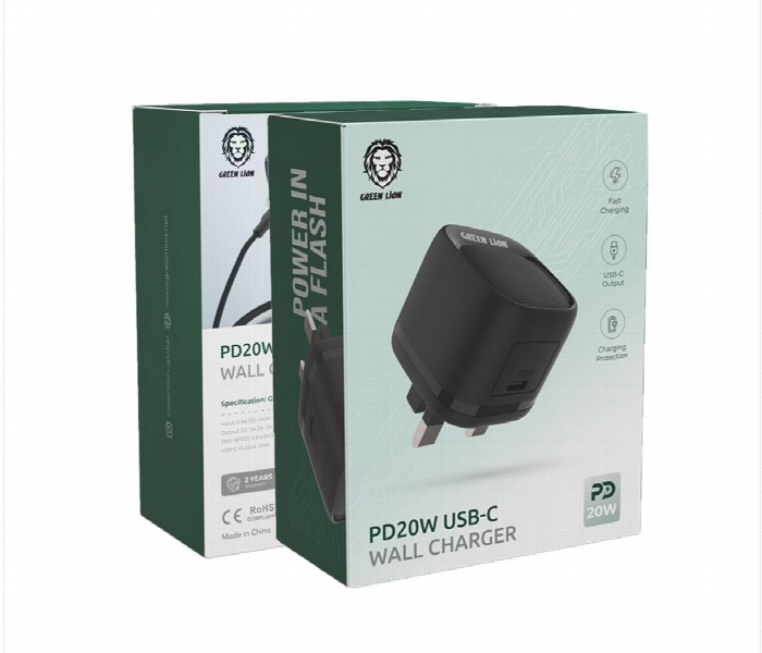 Green Lion Pd 20W Usb C Wall Charger  Black - Zoom Image 3