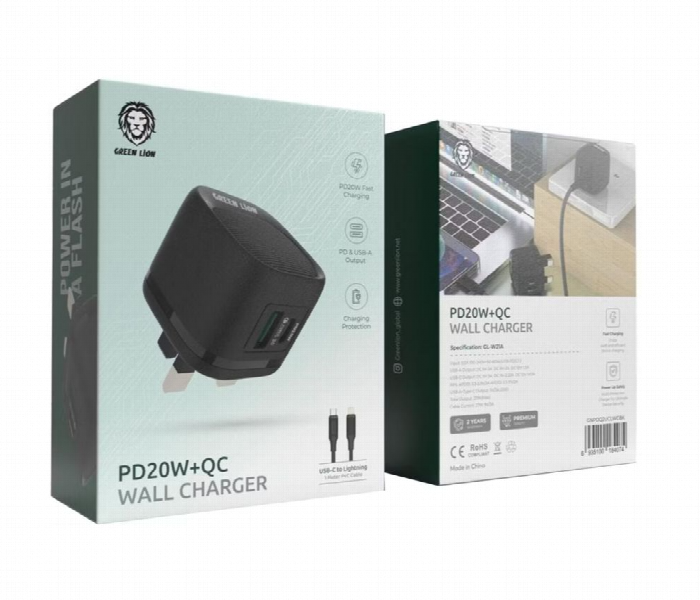 Green Lion Pd 20W Plus Qc Wall Charger With Type C To Type C Cable - Zoom Image 2