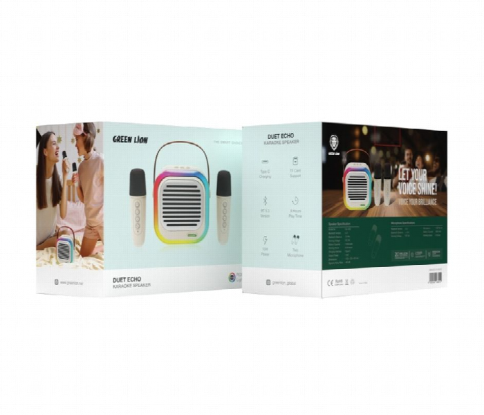 Green Lion Duet Echo Karoke Speaker Beige - Zoom Image 2