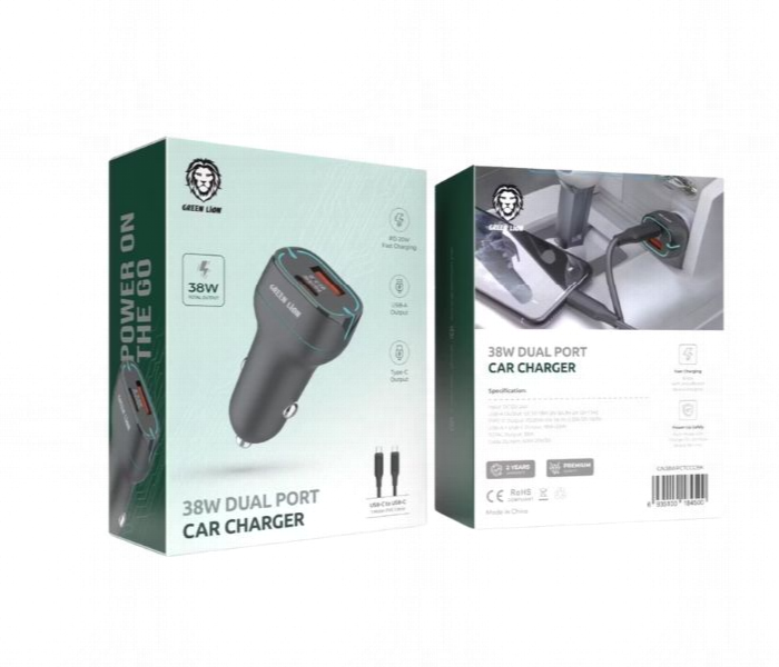 Green Lion 38W Dual Port Car Charger With Usb C To Usb C Cable 1M - Zoom Image 2