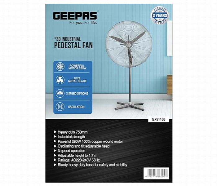 Geepas Gf21199 30 Inch Industrial Pedestal Fan - Zoom Image 3