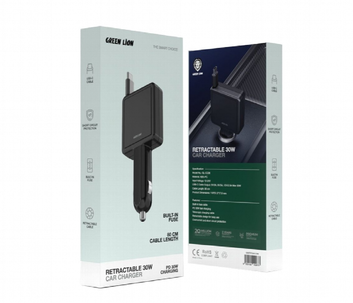 Green Lion Retractable 30W Car Charger - Zoom Image 6