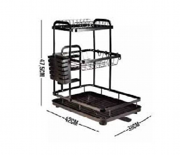 Kitchen Storage Rack Metal Mj 3042 Black - Zoom Image