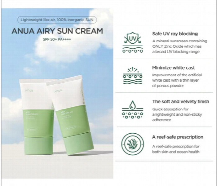 Anua Airy Sun Cream Spf 50 50Ml - Zoom Image 2