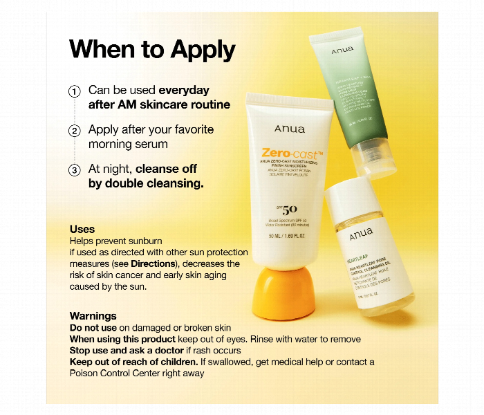 Anua Zero Cast Moisturizing Finish Sunscreen - Zoom Image 2