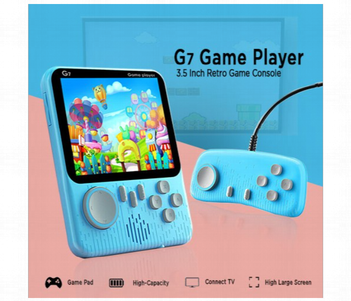 G7 Handheld Game Console For Kids Portable 35 Inch Screen 666 Classic Retro Games Single Player Tv Connection - Zoom Image 3