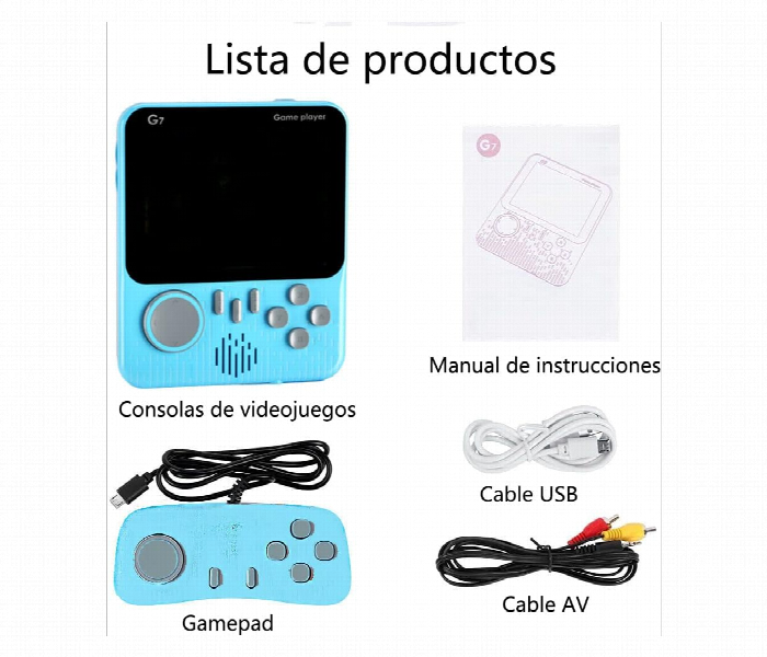G7 Handheld Game Console For Kids Portable 35 Inch Screen 666 Classic Retro Games Single Player Tv Connection - Zoom Image 2