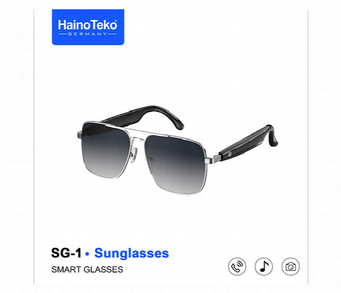 Haino Teko Sq 1 Smart Sunglasses With Bluetooth Audio And Uv Protection Stylish Wearable For Music And Calls - Zoom Image 2