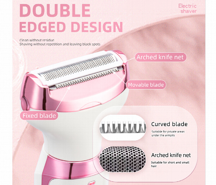4 In 1 Hair Removal Kit Rechargeable Trimmer For Women Face Body Bikini Shaver Nose Hair Remover Smooth Skin - Zoom Image 2