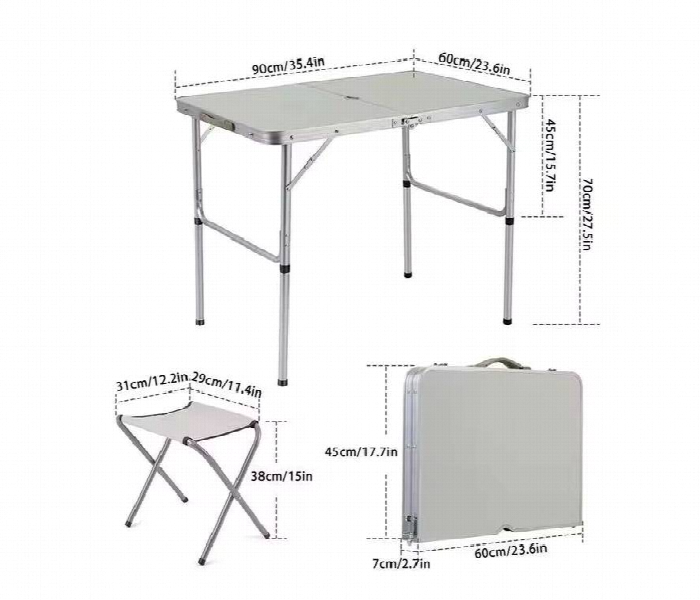 Portable Folding Table With Chairs   Fldgtbl - Zoom Image