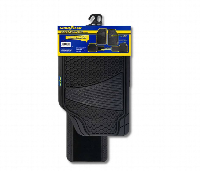 4Pcs Heavy Duty Universal Black Rubber Car Mat Set Non Slip  Carmat - Zoom Image