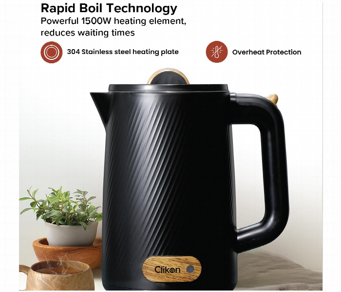 Clikon Ck5156 1.8L 1500W Stainless Steel Fast Boil Electric Kettle With Overheating Protection - Zoom Image 4