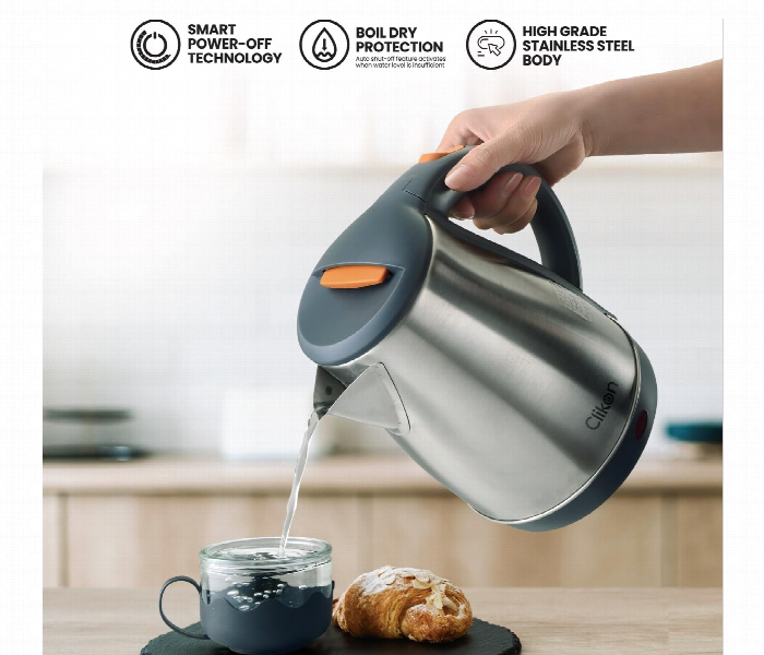 Clikon 1800W Ck5160 Stainless Steel Electric Kettle 1.8L Fast Boil With Auto Shut Off - Zoom Image 2
