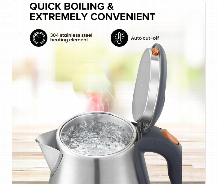 Clikon 1800W Ck5160 Stainless Steel Electric Kettle 1.8L Fast Boil With Auto Shut Off - Zoom Image 3
