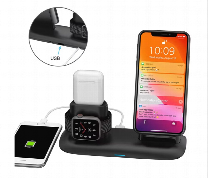 Porodo 4 In 1 Charging Hub For Airpods 1Or2 Or3 And Airpods Pro - Zoom Image 2