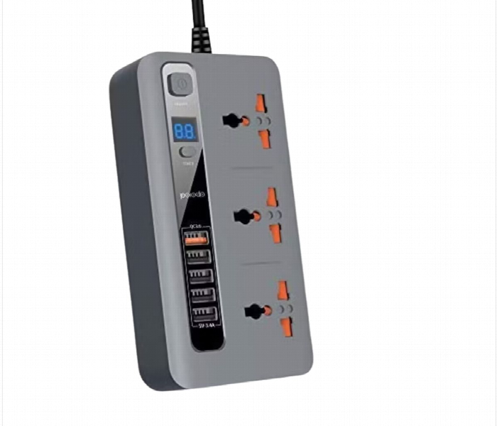 Porodo Power Hub With Power Socket Strip Gray - Zoom Image 1