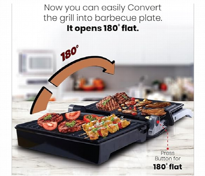 Clikon Ck2449 2000W 240V Contact Grill With Stainless Steel Finish Body And Non Stick Coating Plates - Zoom Image 3