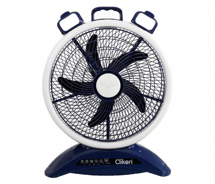 Clikon Ck2025 40W Tornado 14 Inch 7000 Mah Rechargeable Remote Controlled Fan With 2 Side Table Lights Blue - Zoom Image 1