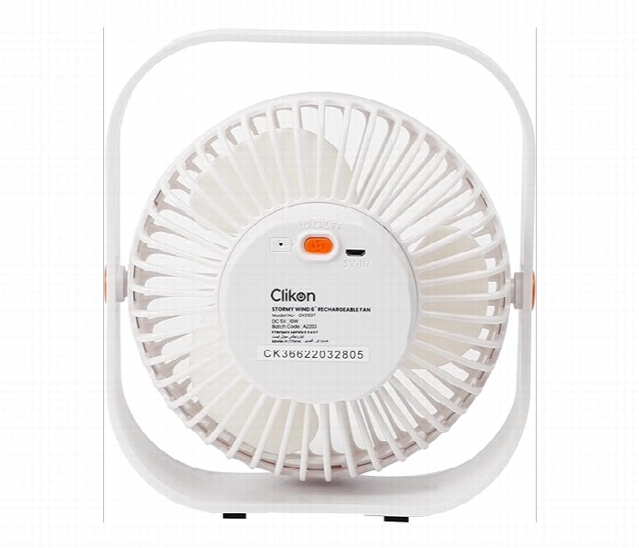 Clikon Ck2037 6 Inch 10W Portable Rechargeable Box Fan With Smooth Airflow - Zoom Image 6