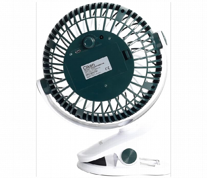 Clikon Ck2041 7 Inch 1200Mah Rechargeable Portable 360 Degree Rotation Fan - Zoom Image 4