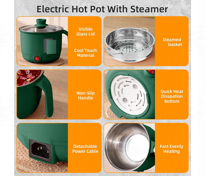 Multipurpose 1.5L Electric Cooker Pot Household Small Electric Pot Suitable For 1 People - Zoom Image 4