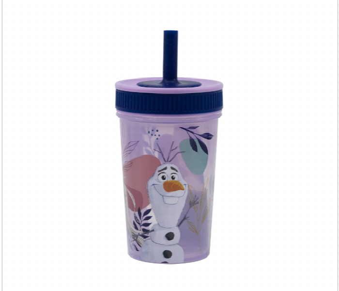 Stor Frozen Silicone Straw Water Bottle 420Ml - Zoom Image