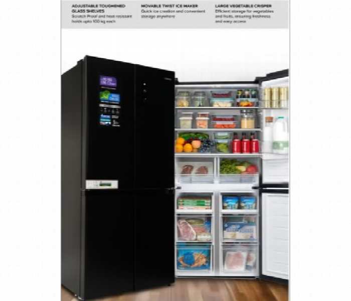 Clikon Ck6044 120W 492L  Premium French Four Door Refrigerator With Energy Saving And  Powerful Compressor Cooling - Zoom Image 4