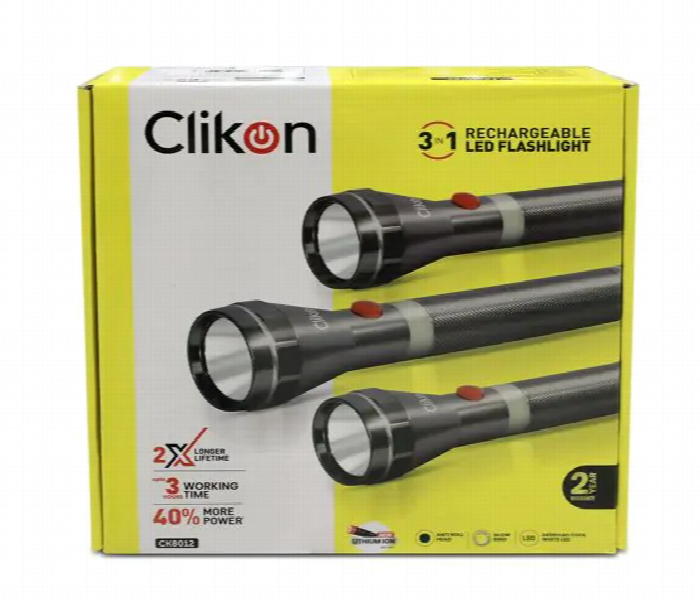 Clikon Ck8012 3Pcs 2Sc 5W Portable Led Flashlight Combo - Zoom Image 2