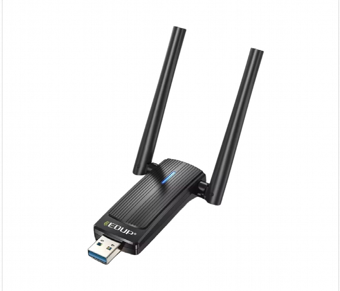 Porodo Dual Band Wifi6 Usb Adapter With Additional Usb A To Type C Adaptor And External Antenna - Zoom Image 1