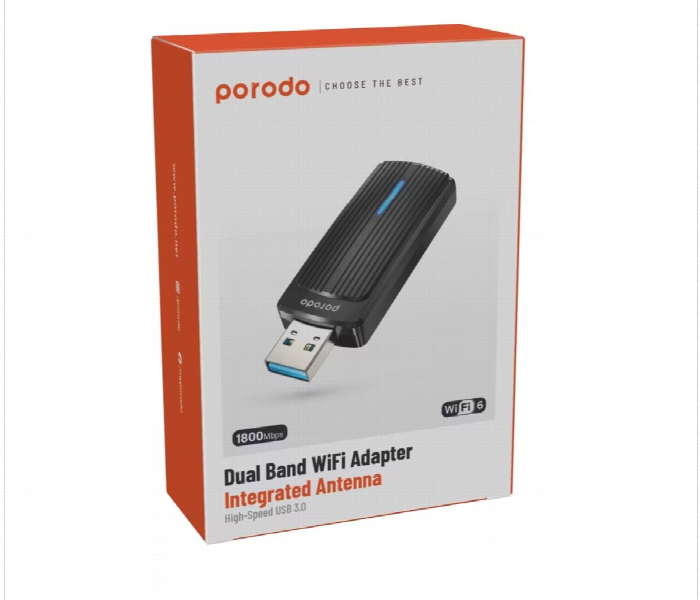Porodo Dual Band Wifi6 Usb Adapter With Additional Usb A To Type C Adaptor Black - Zoom Image 5