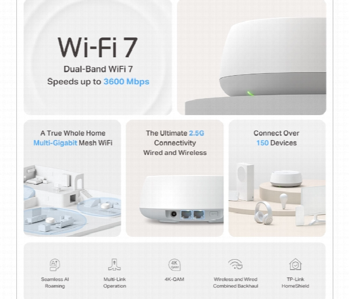 Deco Be25 Be3600 Whole Home Mesh Wifi 7 System - Zoom Image 3