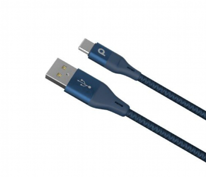 Porodo Braided Usb A To Type C 3A 1.2M Blue - Zoom Image 2