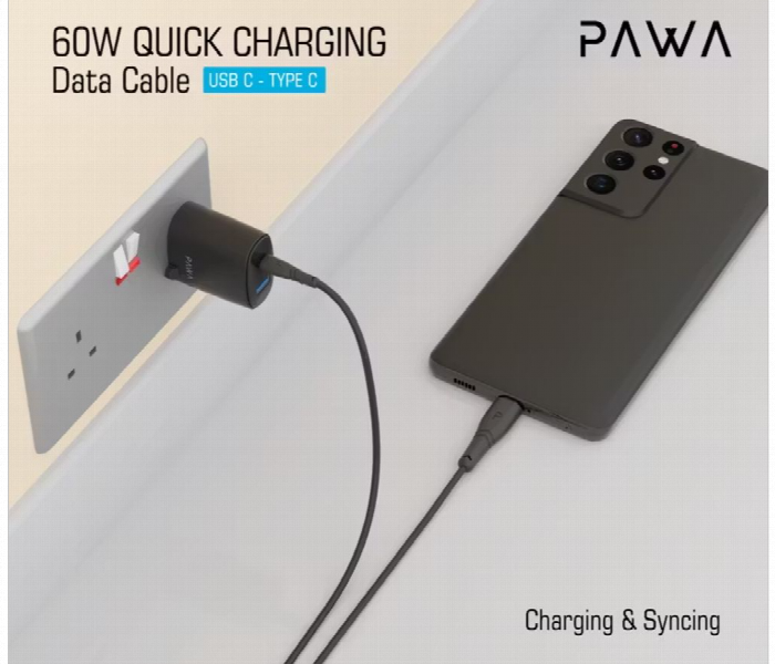 Pawa Usb C To Type C 60W Fast Charging And Data Cable 2M Pvc - Zoom Image 3