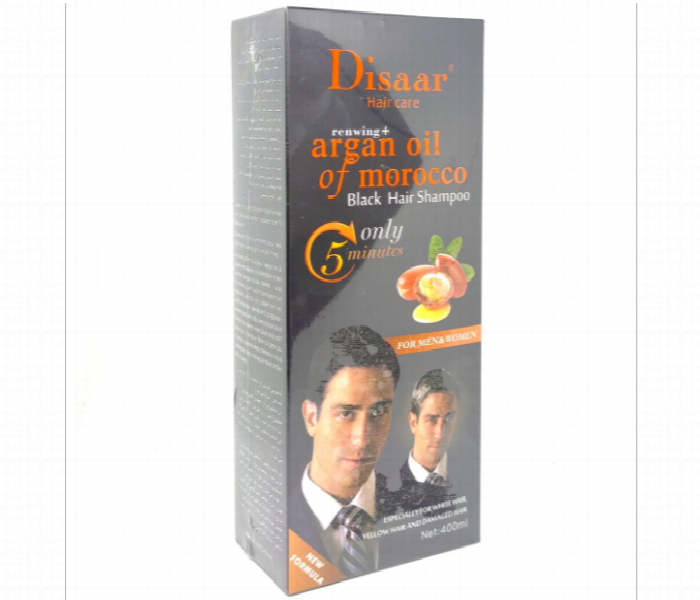 Disaar Moroccan Instant Black Hair Dye Shampoo Fast Long Lasting 100 Percent Grey Coverage For Men And Women Easy To Use - Zoom Image 2