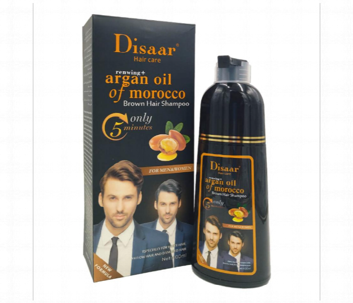 Disaar Moroccan Instant Black Hair Dye Shampoo Fast Long Lasting 100 Percent Grey Coverage For Men And Women Easy To Use - Zoom Image 1