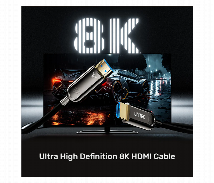 Unitek Fiber Optic 8K Hdmi Cable 10M Black - Zoom Image 3