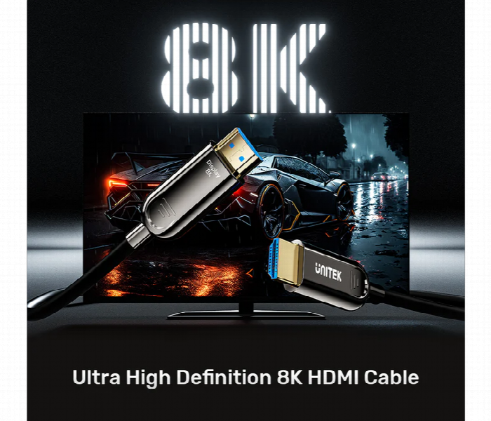 Unitek Fiber Optic 8K Hdmi Cable 20M Black - Zoom Image 4
