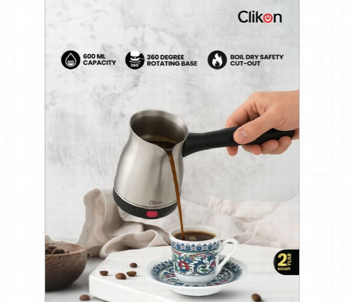 Clikon Ck5161 600Ml Turkish Coffee Maker With 360 Degree Rotation - Zoom Image 4