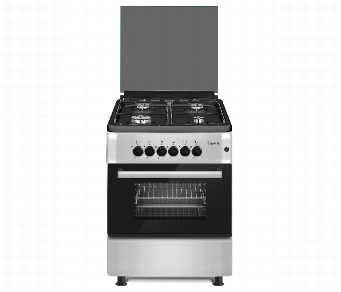 Ferre Fr.n60X60G4Bs Gas Cooking Range 60X60Cm Silver Body Black Top - Zoom Image