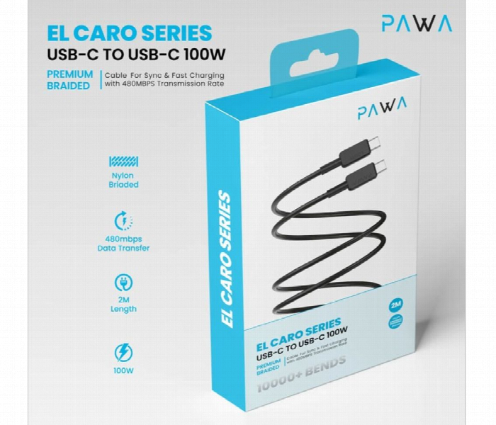 Pawa El Caro Braided Cable Usb C To Usb C Black - Zoom Image 3