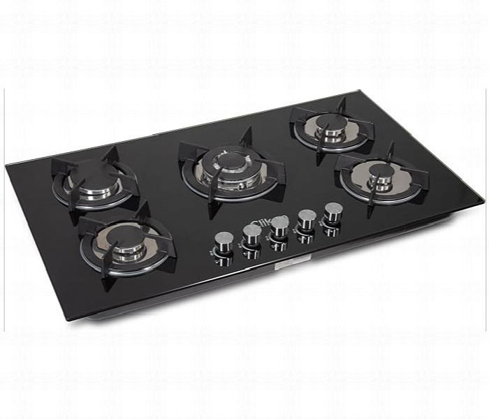 Clikon Ck4297 Premium 5 Burner Stainless Steel Glass Top Gas Hob With High Efficiency And Sleek Design - Zoom Image 2