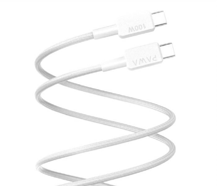 Pawa El Caro Braided Cable Usb C To Usb C White - Zoom Image 1