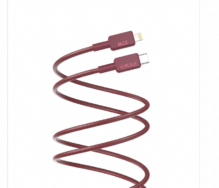 Pawa El Claro Series Premium Braided Cable Usb C To Lightning 27W Burgundy - Zoom Image 1