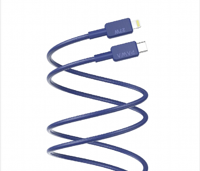 Pawa El Claro Series Premium Braided Cable Usb C To Lightning 27W Blue - Zoom Image 1