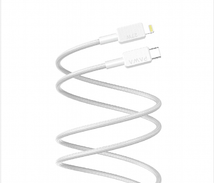 Pawa El Claro Series Premium Braided Cable Usb C To Lightning 27W  White - Zoom Image 1