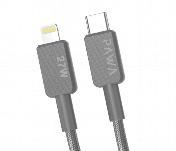 Pawa El Claro Series Premium Braided Cable Usb C To Lightning 27W  Gray - Zoom Image 2